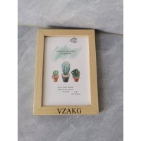 VZAKG 4x6 Picture Frame, Display Photo 4x6 with Mat or 5x7 without Mat, Wooden Rustic Picture Frames for Tabletop or Wall Mounting, Brown